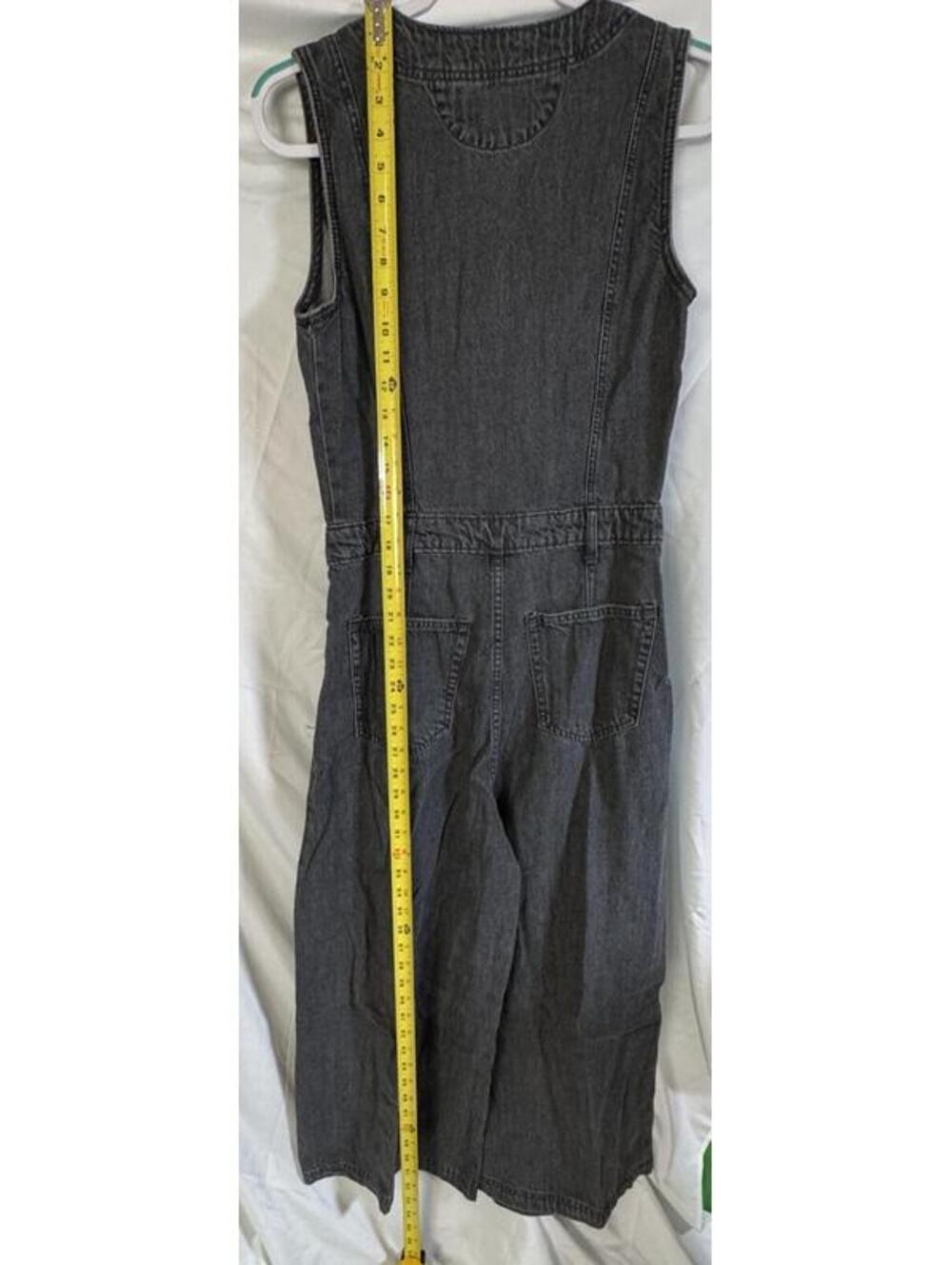 Universal Thread Denim Jumpsuit Black Wide Leg Cropped Women's Size 4 NEW!! - Picture 6 of 8